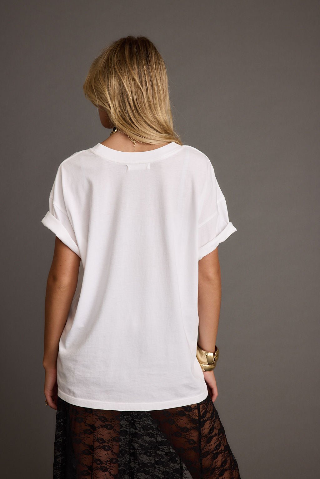 Brooklyn White Graphic Boyfriend Tee - Image 2