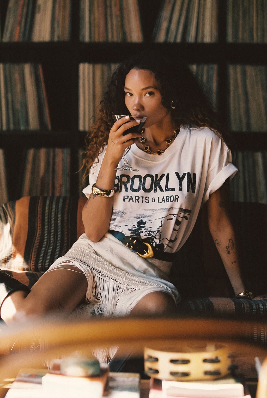 Brooklyn White Graphic Boyfriend Tee - Image 8
