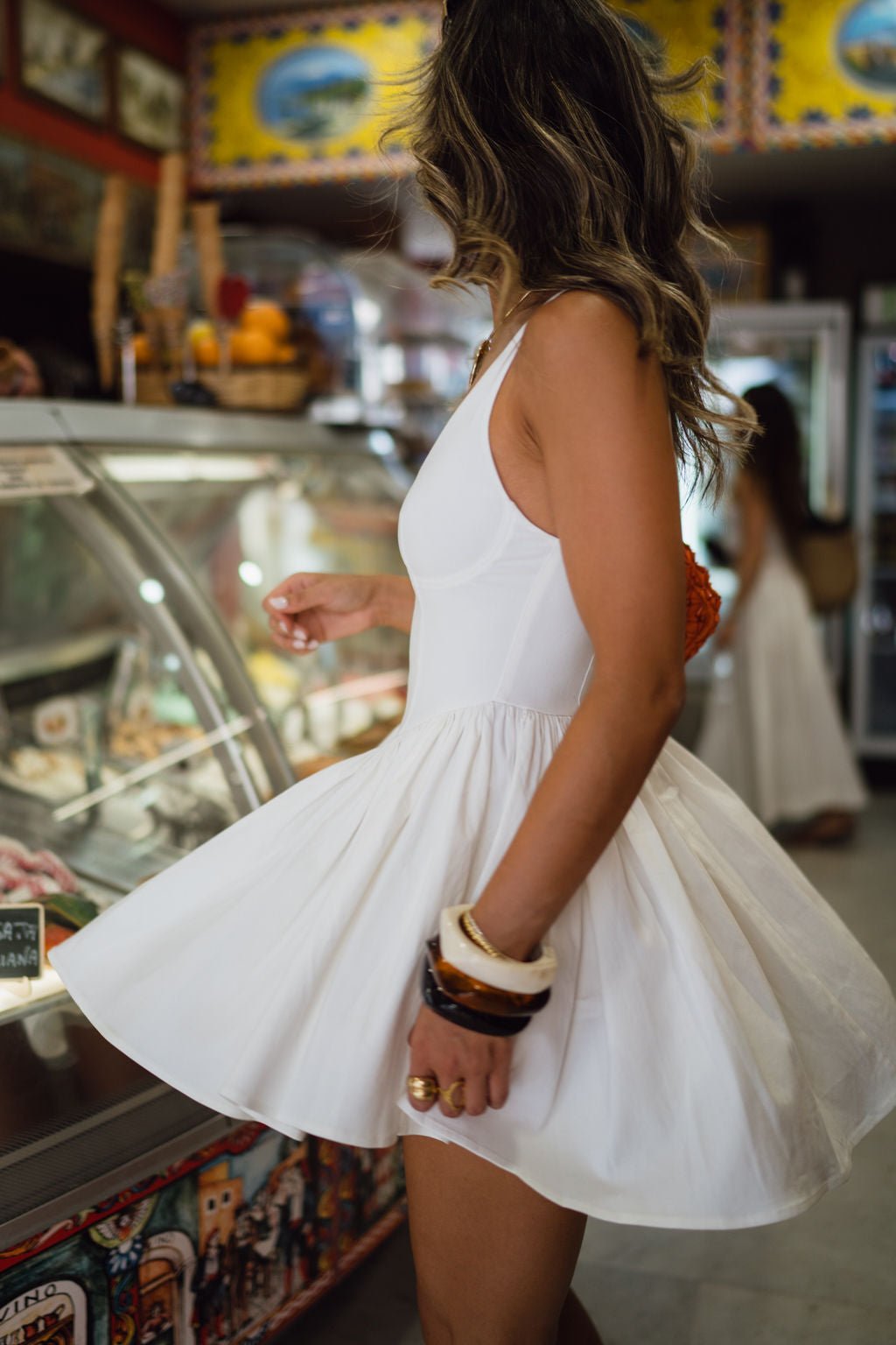 Kit White Drop Waist Mini Dress - Image 6