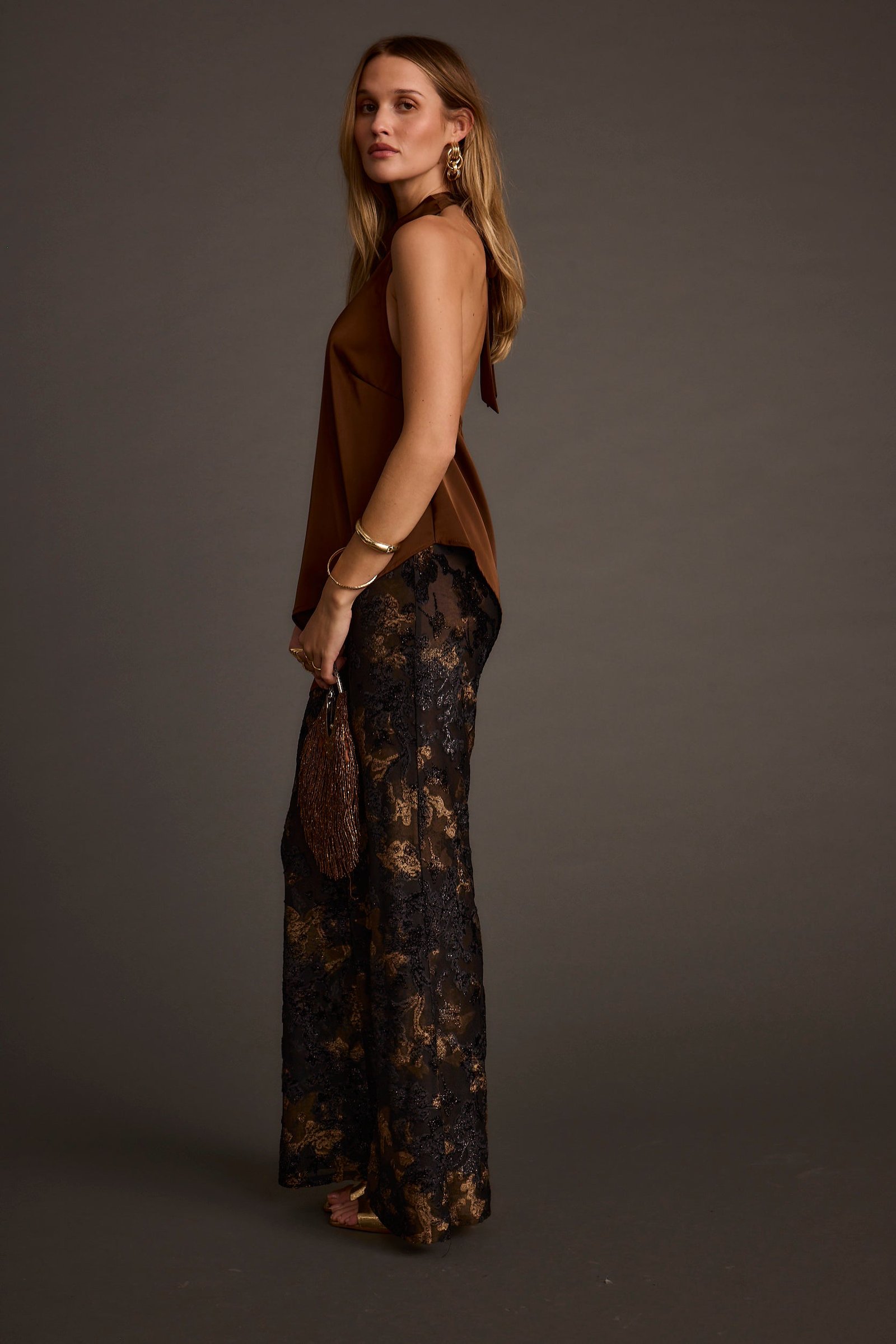 Linden Mocha Asymmetrical Halter Top - Image 4