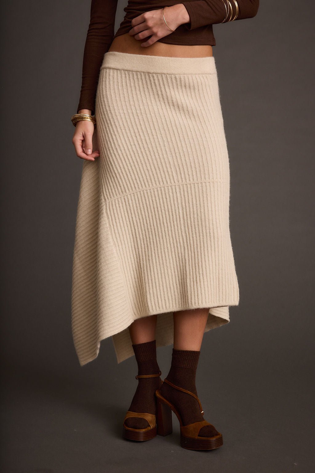 Mod Cream Asymmetrical Skirt - Image 7