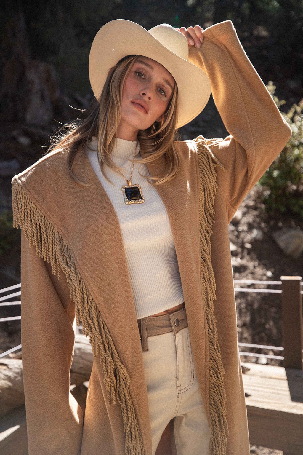 Montrose Camel Fringe Coat - Image 8