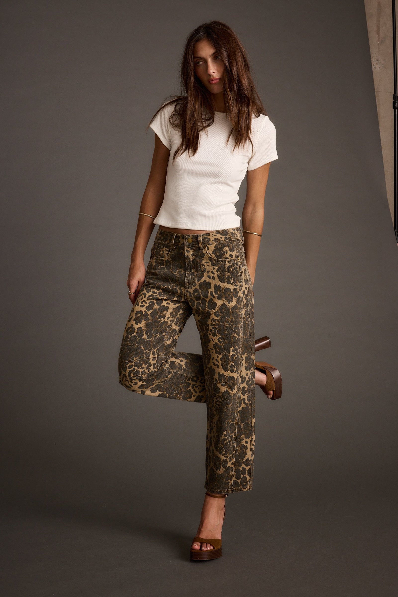 Muse Leopard Barrel Jeans - Image 10