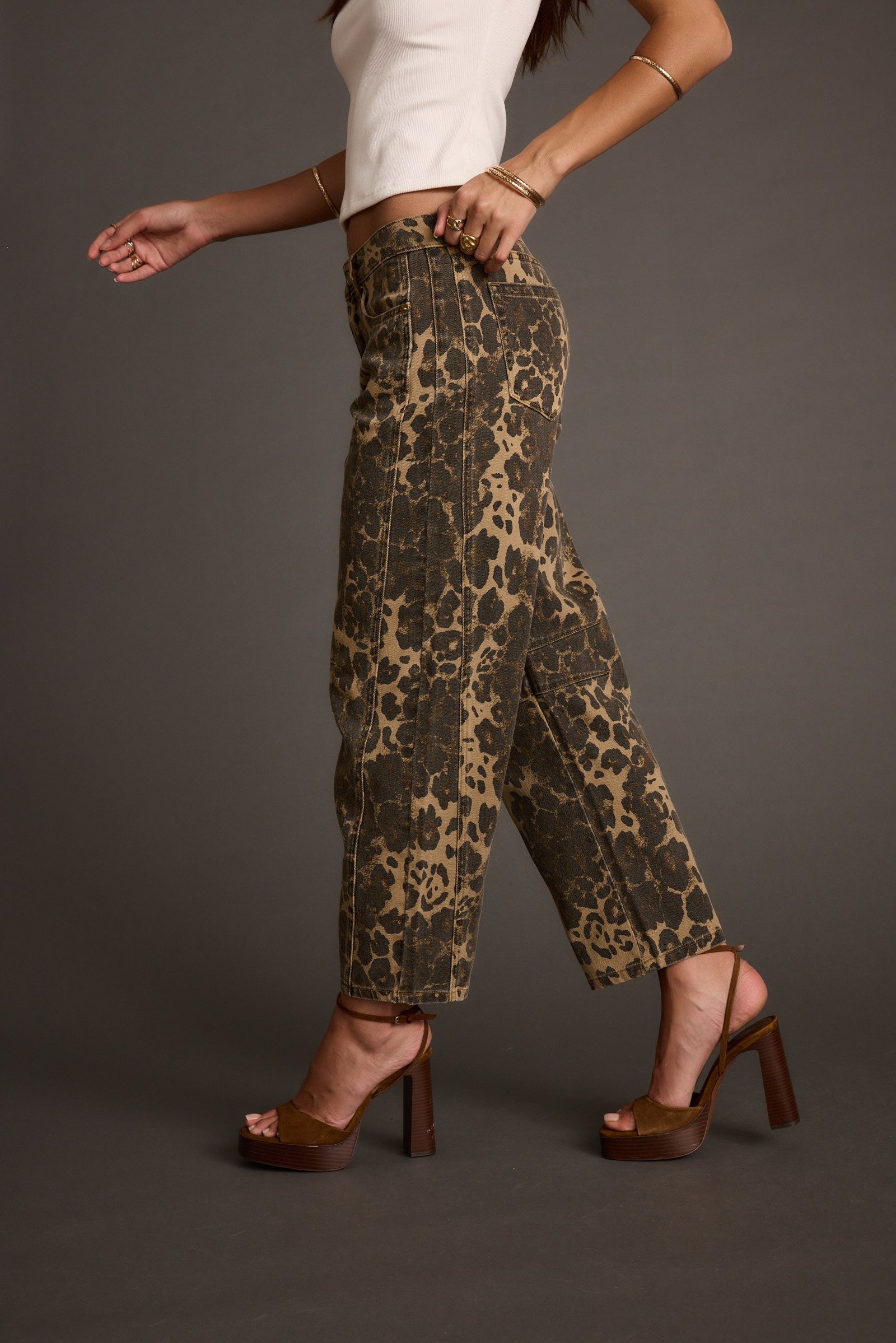 Muse Leopard Barrel Jeans - Image 4