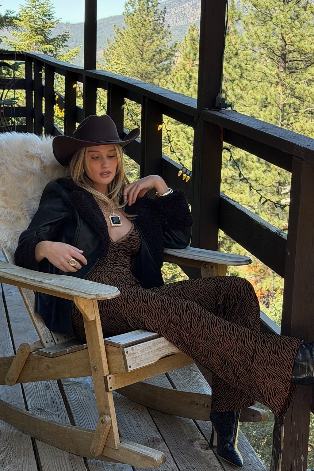 Silver Springs Cognac Zebra Flare Pants - Image 9