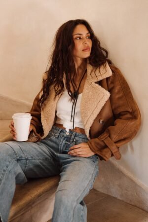 Avery Vintage Wash Sherling Coat