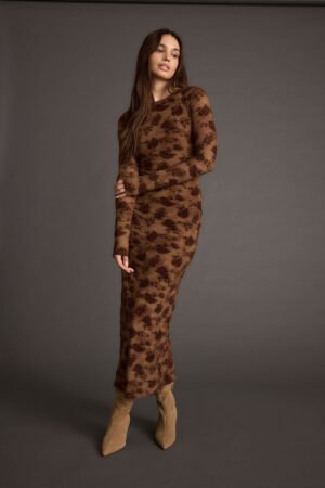 Casanova Brown Floral Maxi Dress