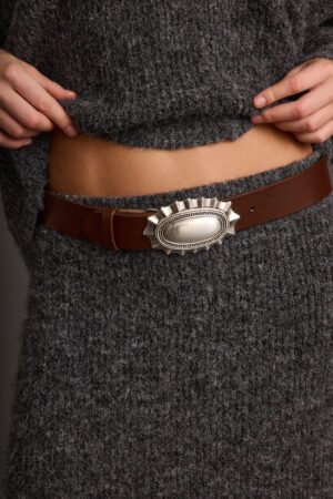 Lodge Brown and Silver Statement Belt