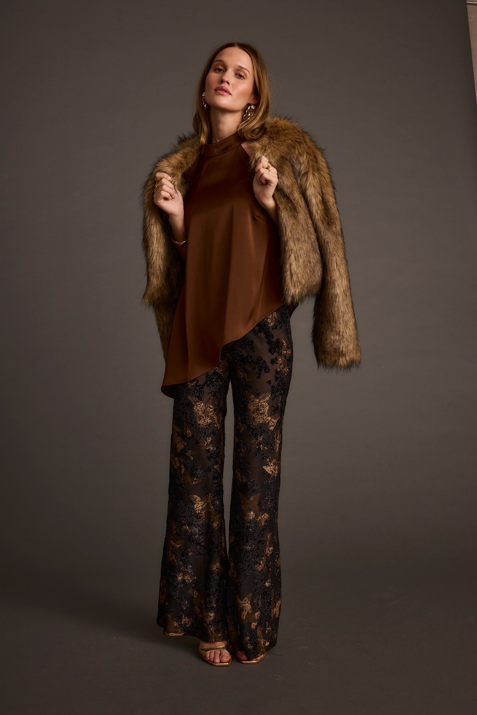 Linden Mocha Asymmetrical Halter Top - Image 10