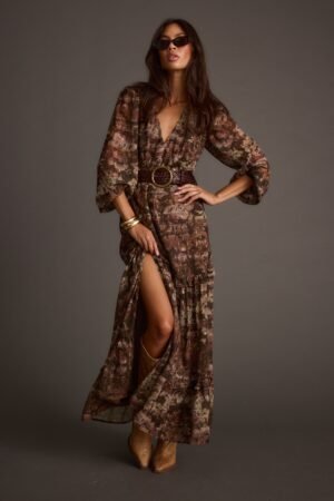 Raindance Floral Long Sleeved Maxi Dress